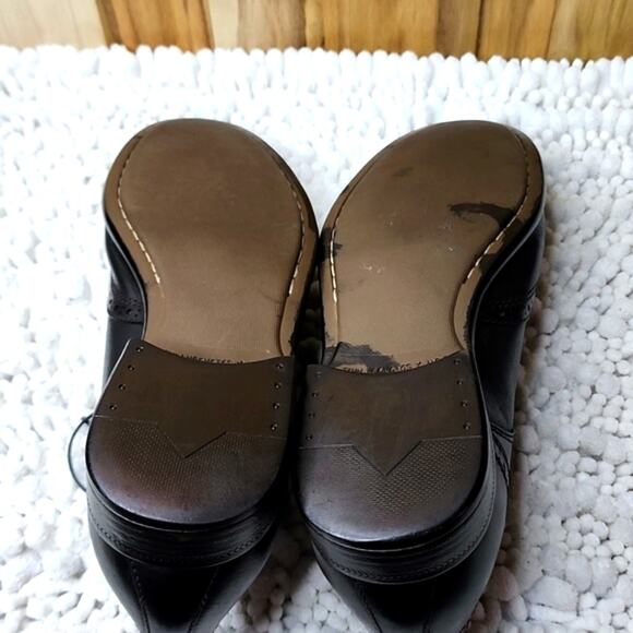 JOHN VARVATOS BLACK LEATHER WINGTIP OXFORDS CUSTOM DYED JET BLACK GENTLEMENS 8 main image 12